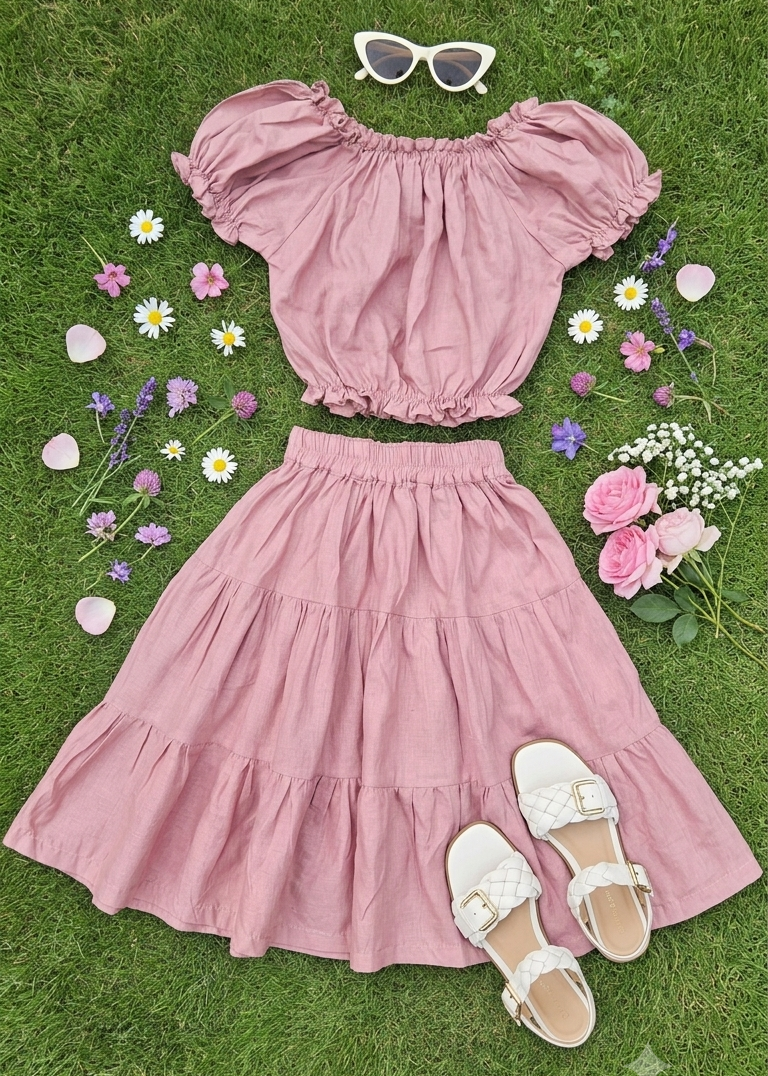 Pyazi Cotton Skirts & Top