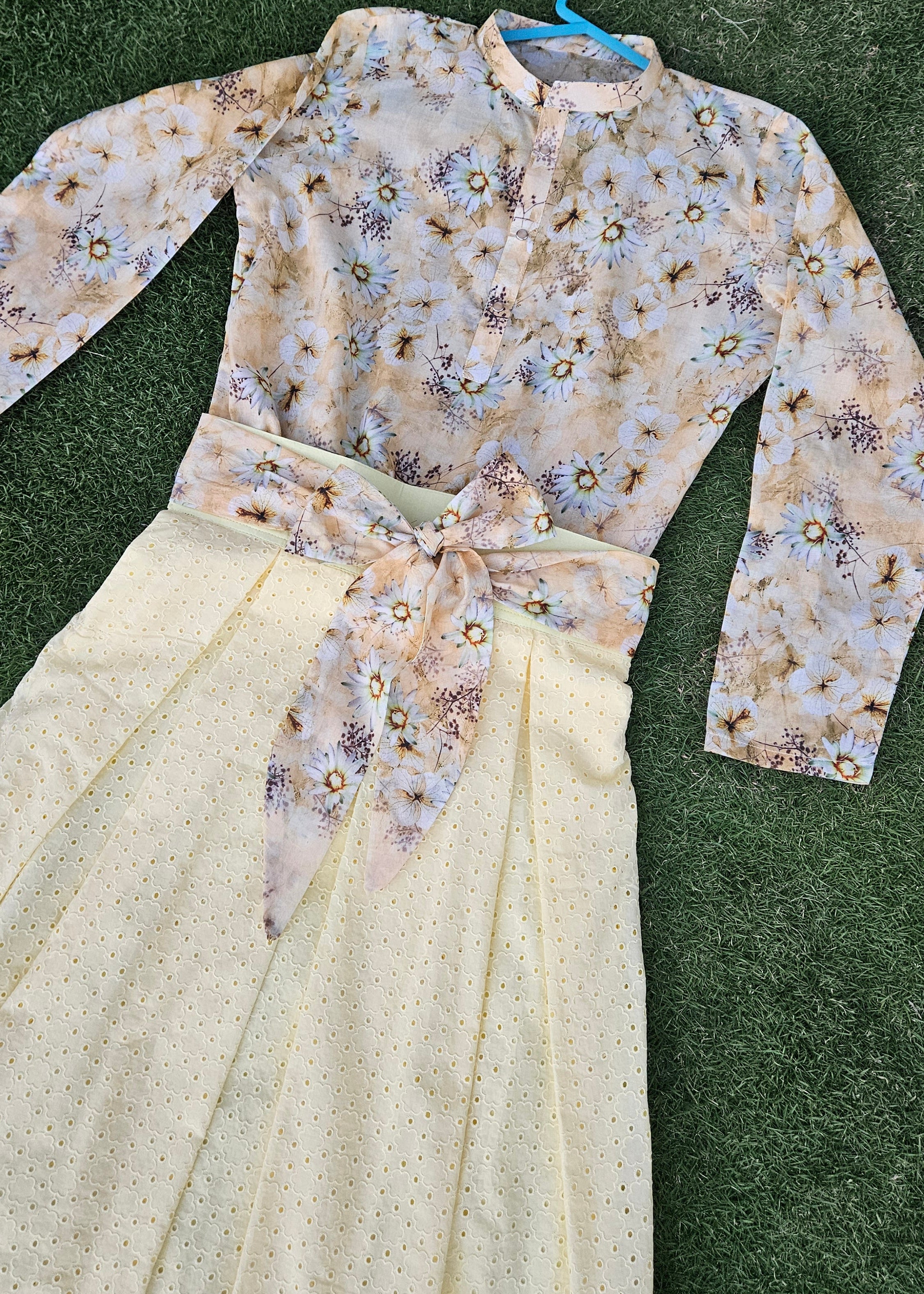 Yellow Chicken Kari Skirt With Floral Top