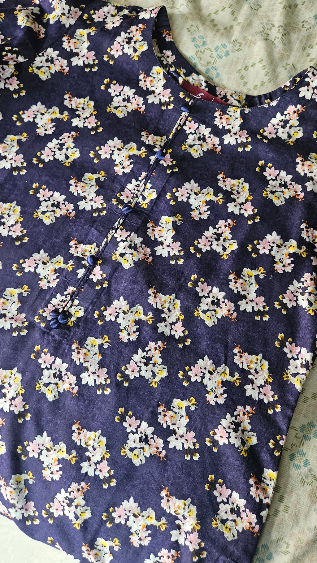 Blue Floral Long Shirt & Trouser