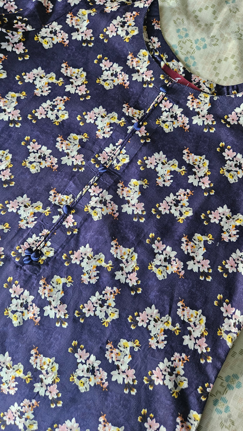 Blue Floral Long Shirt & Trouser