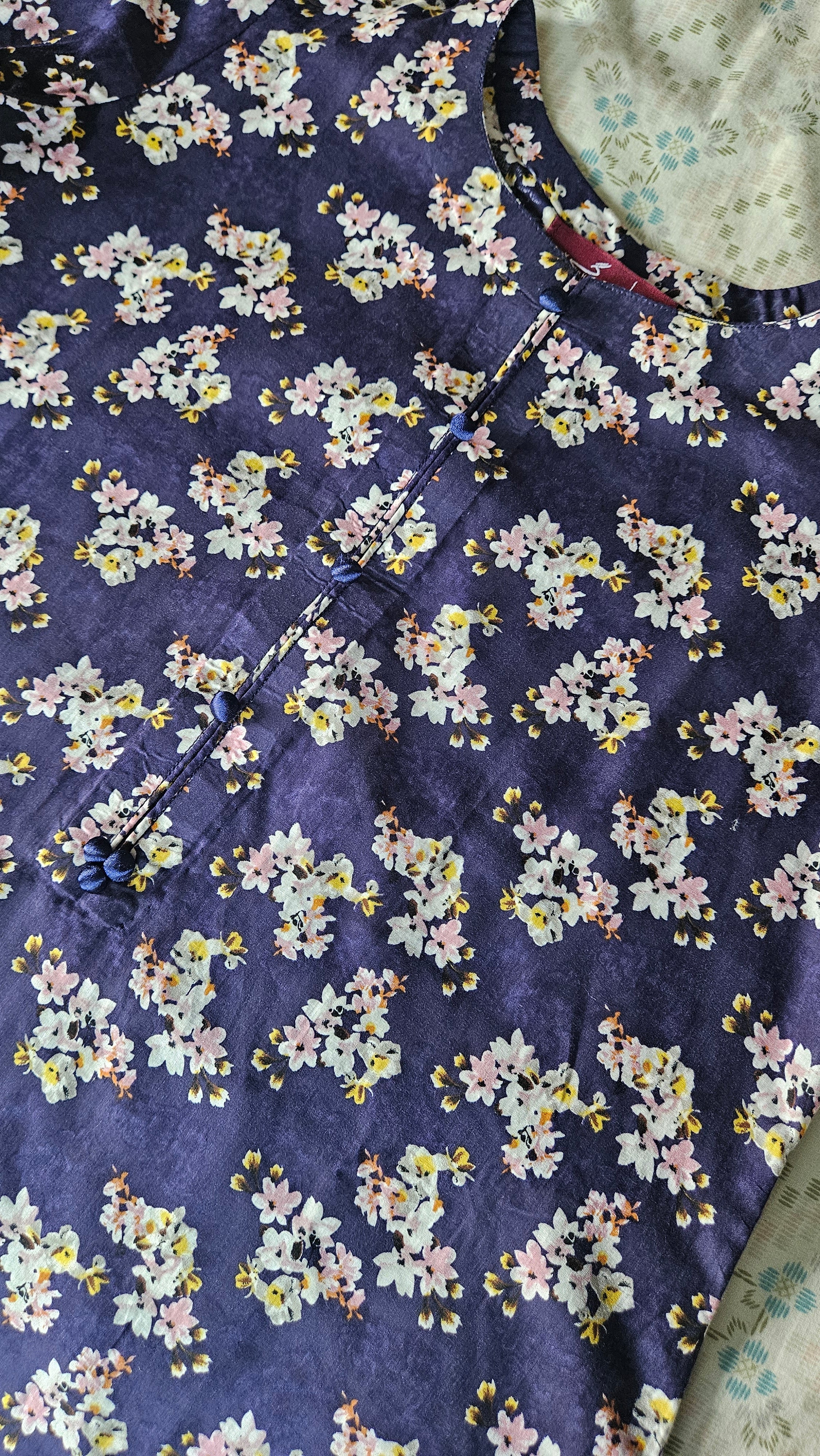 Blue Floral Long Shirt & Trouser