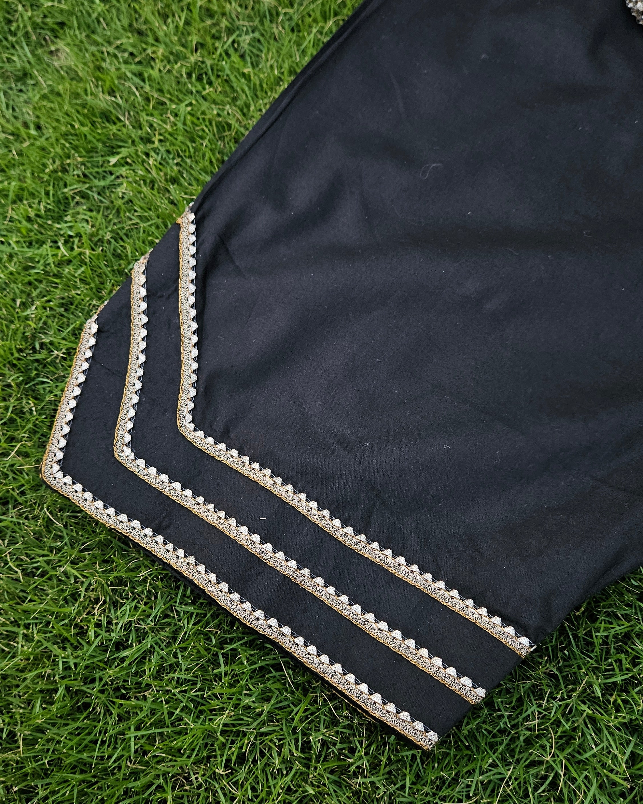 Black Cotton Shalwar Qameez with Gota