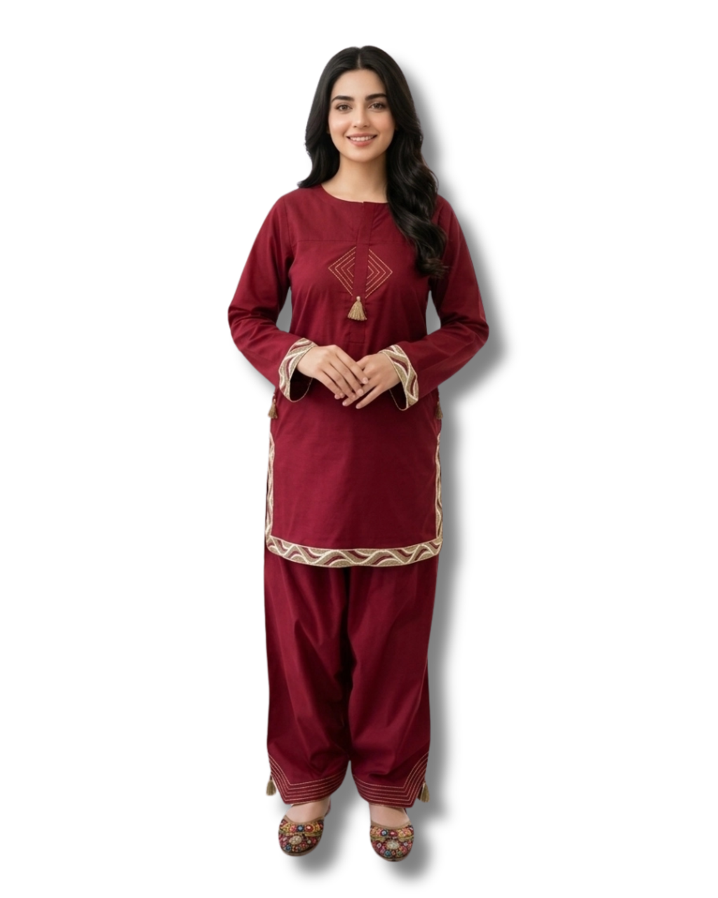 Maroon Eastern Shalwar Qameez