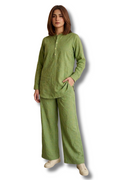 Green Co-ord Set Embossed Lawn