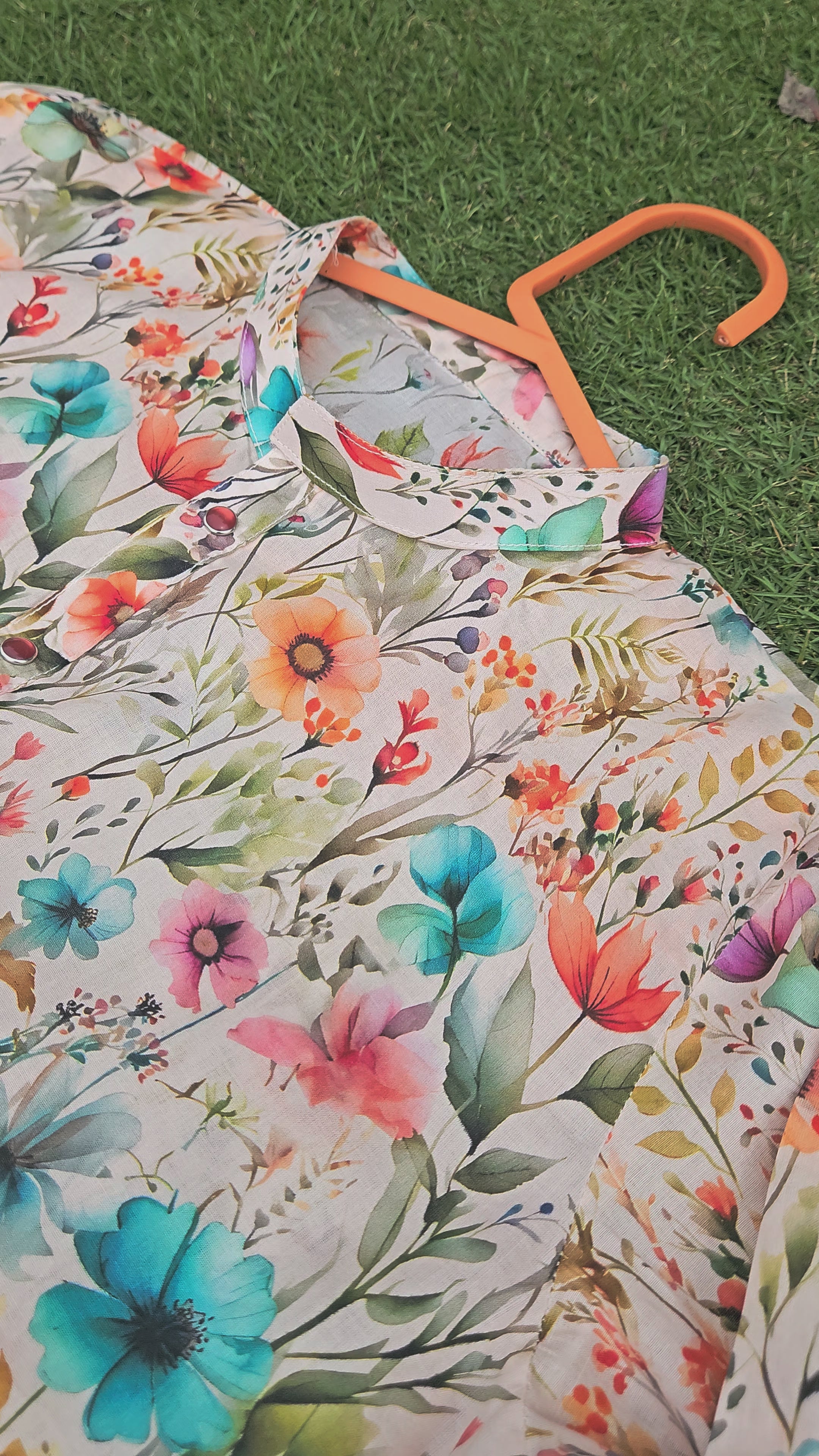 Olive Chicken Kari Skirt With Floral Top