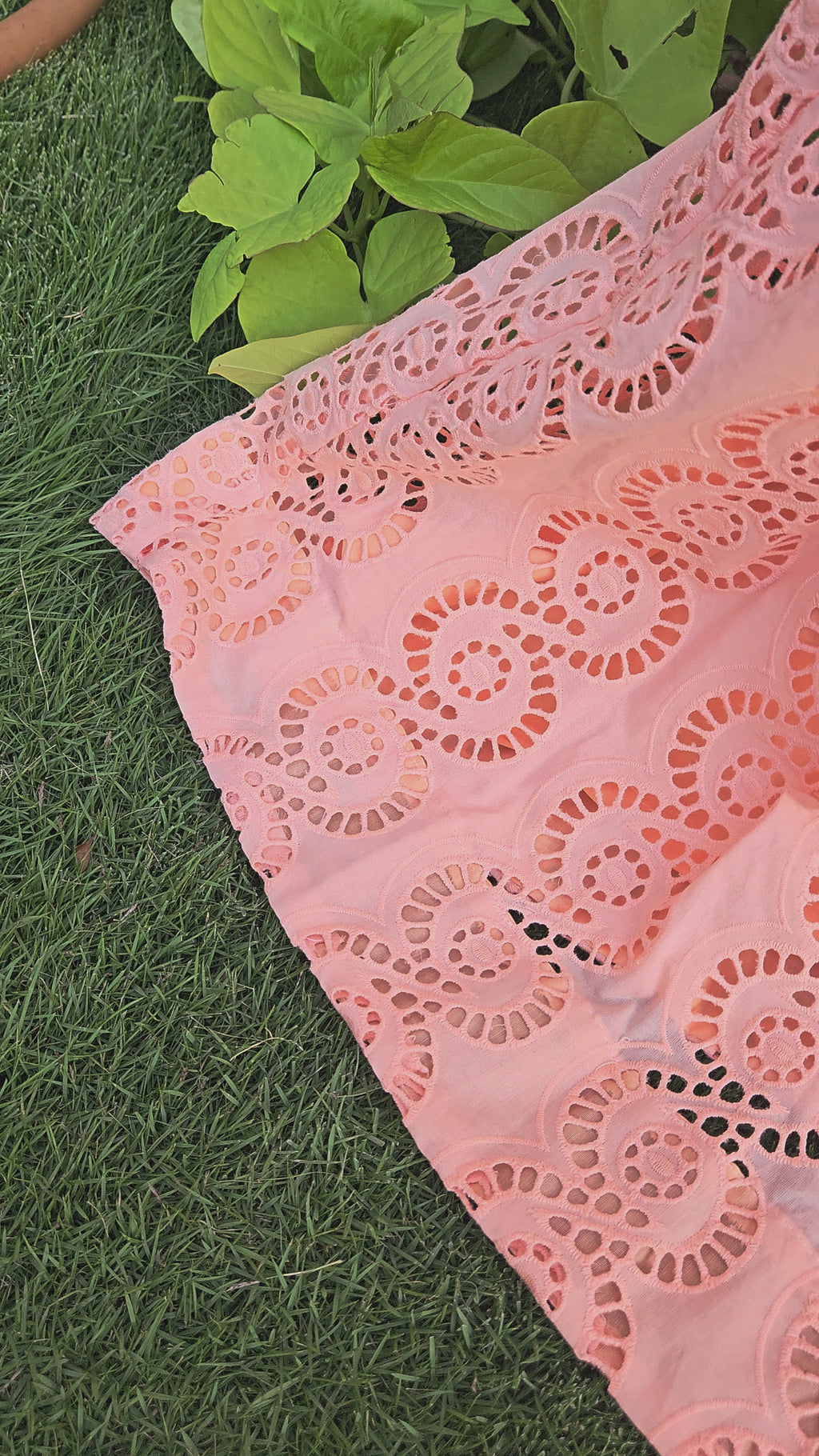 Peach Chicken Kari Skirt With Floral Top