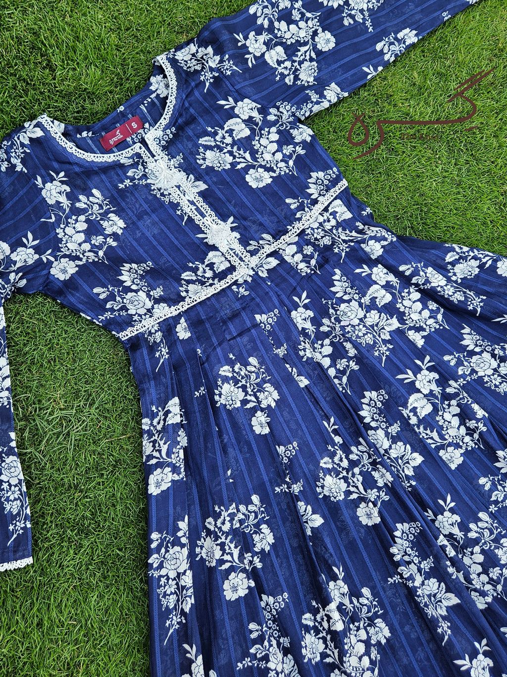 Blue Doria Lawn Frock Stiched