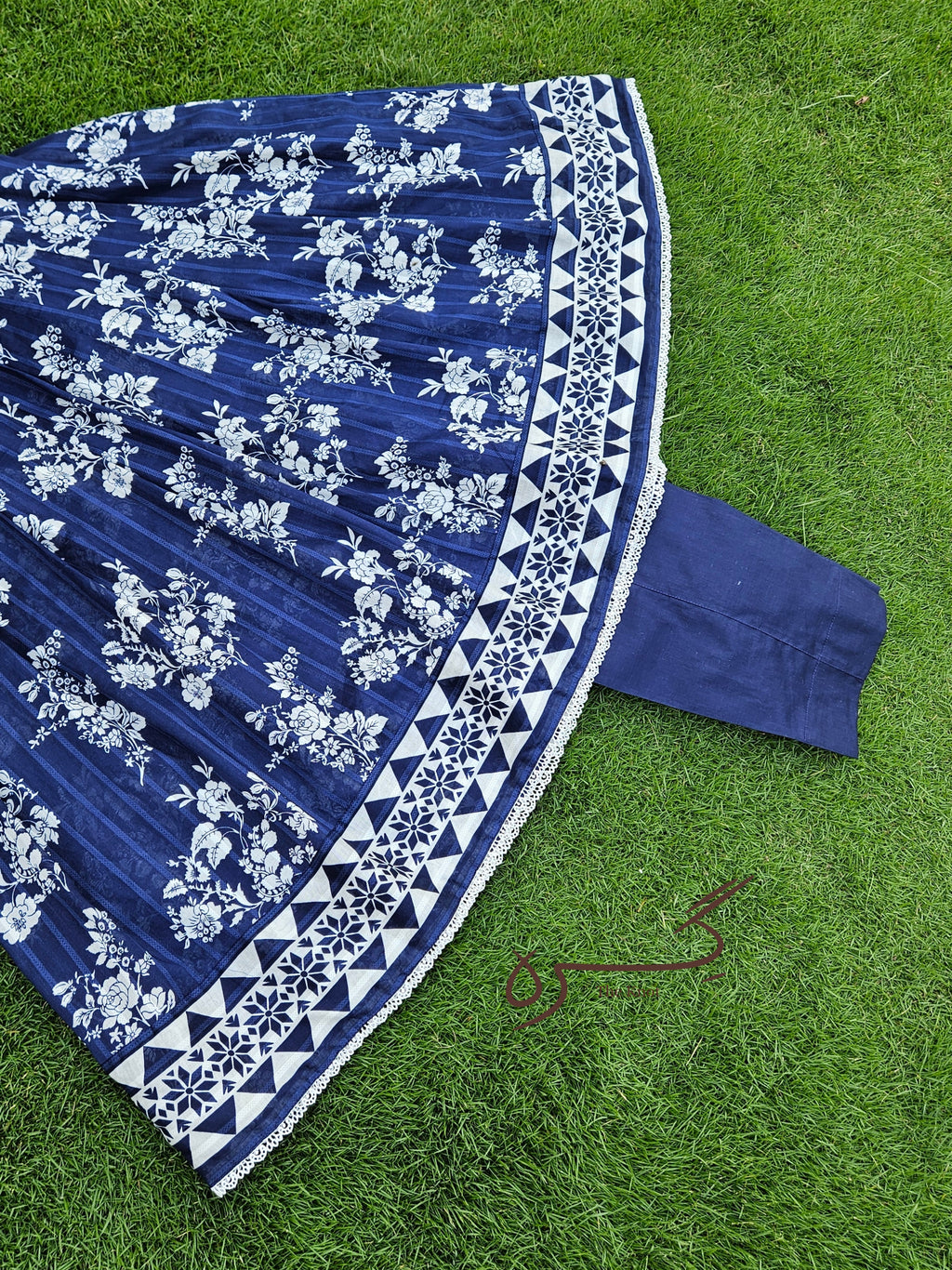 Blue Doria Lawn Frock Stiched