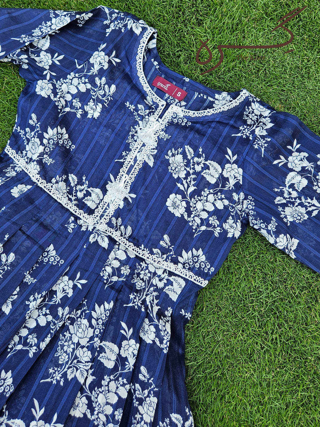 Blue Doria Lawn Frock Stiched