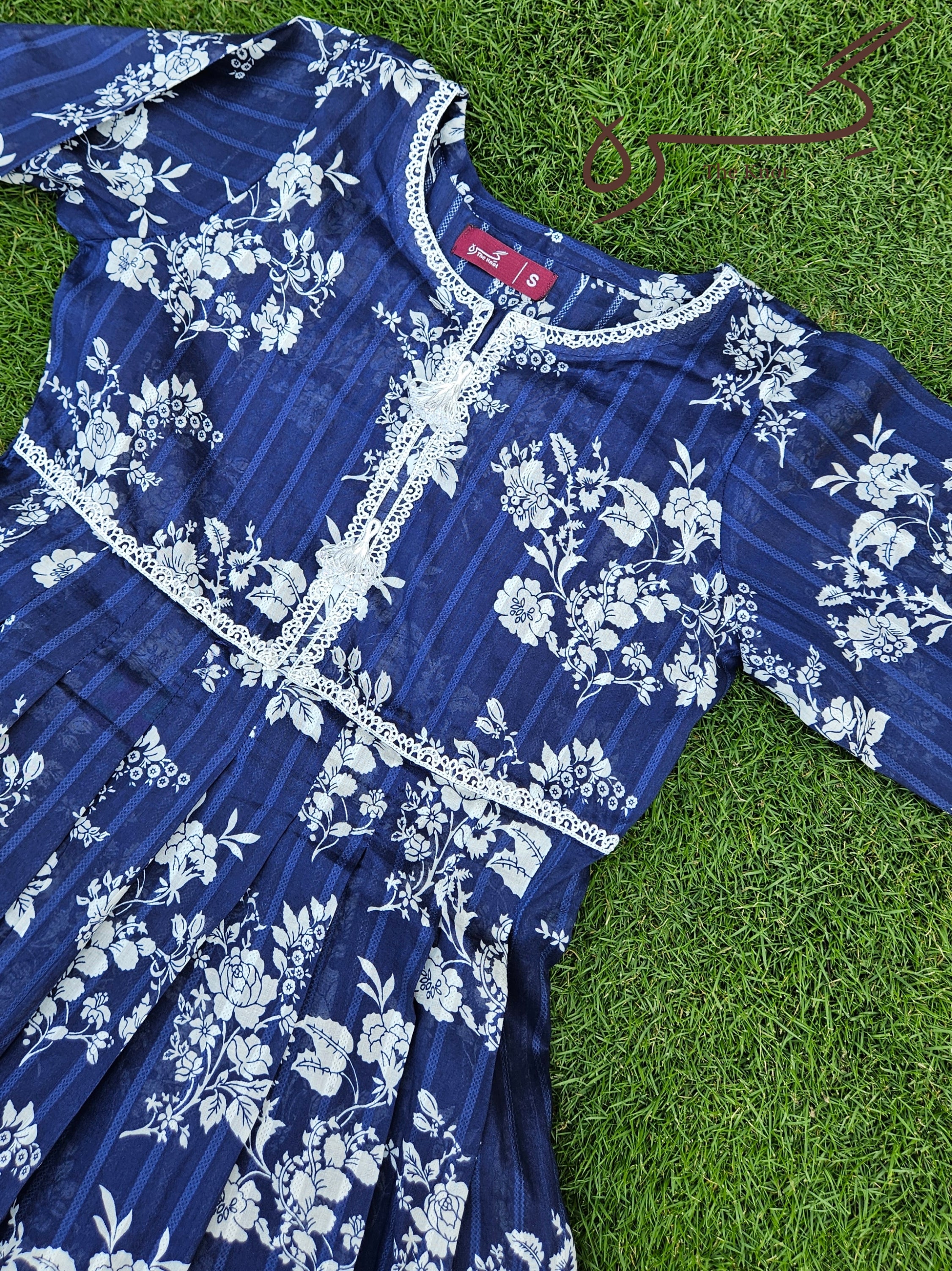 Blue Doria Lawn Frock Stiched