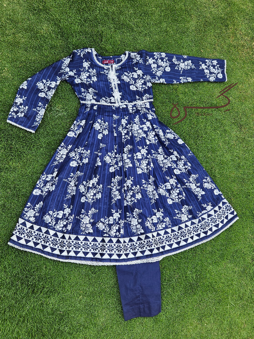 Blue Doria Lawn Frock Stiched