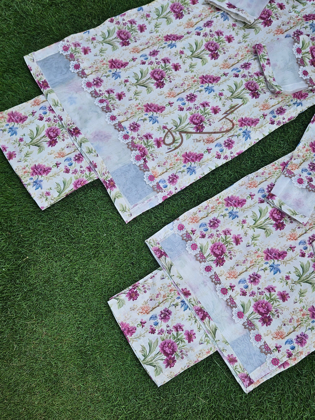 Off-White Floral Qameez & Shalwar