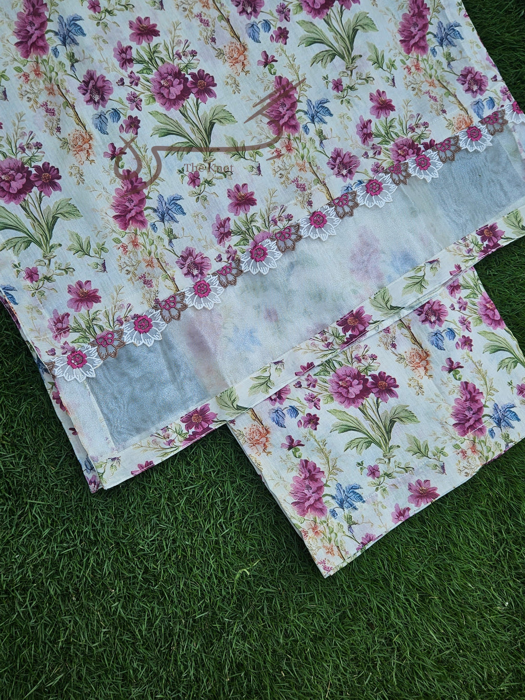 Off-White Floral Qameez & Shalwar