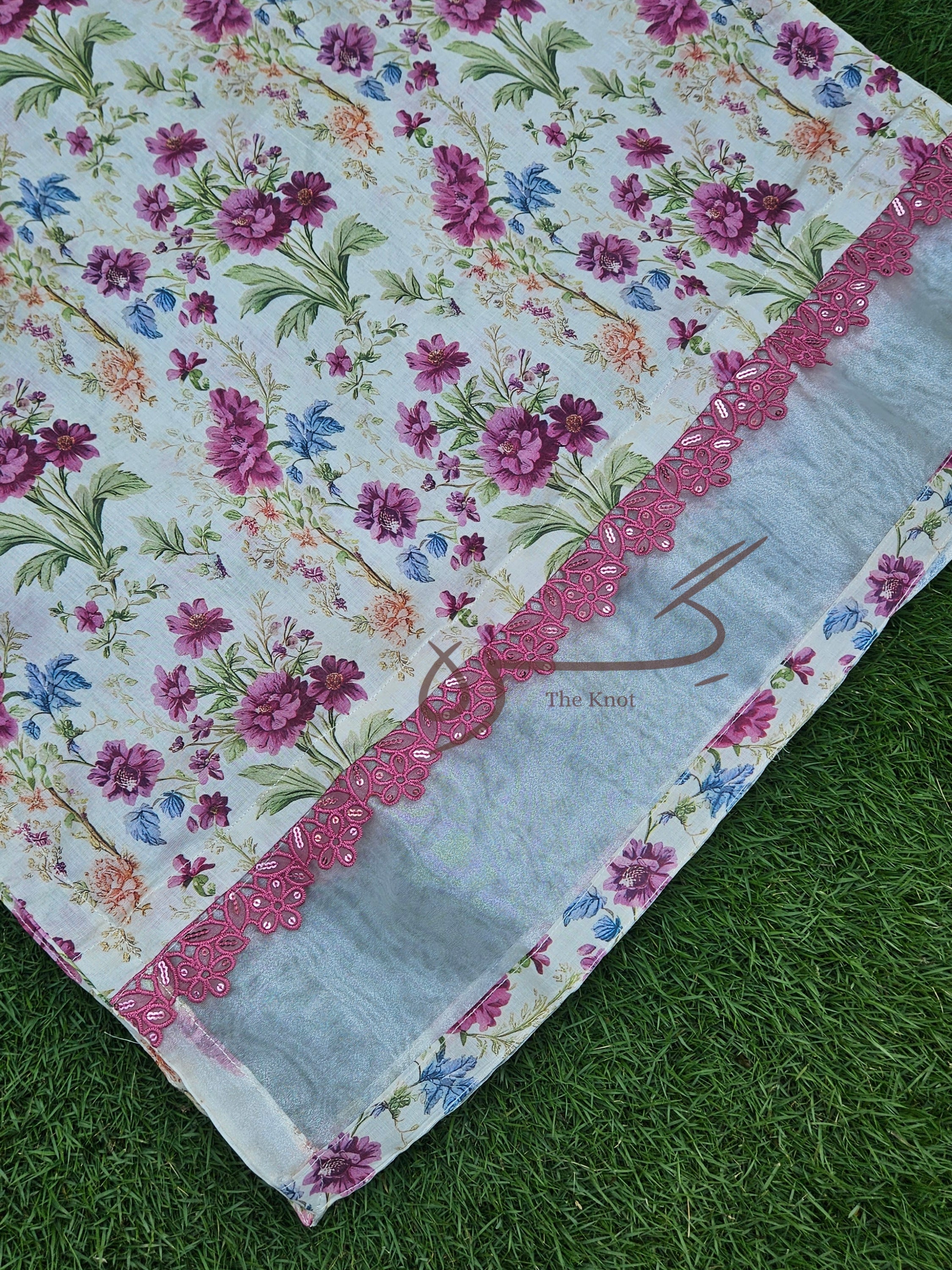 Off-White Floral Qameez & Shalwar