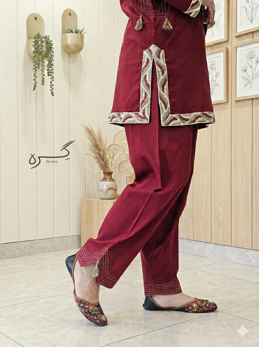 Maroon Eastern Shalwar Qameez