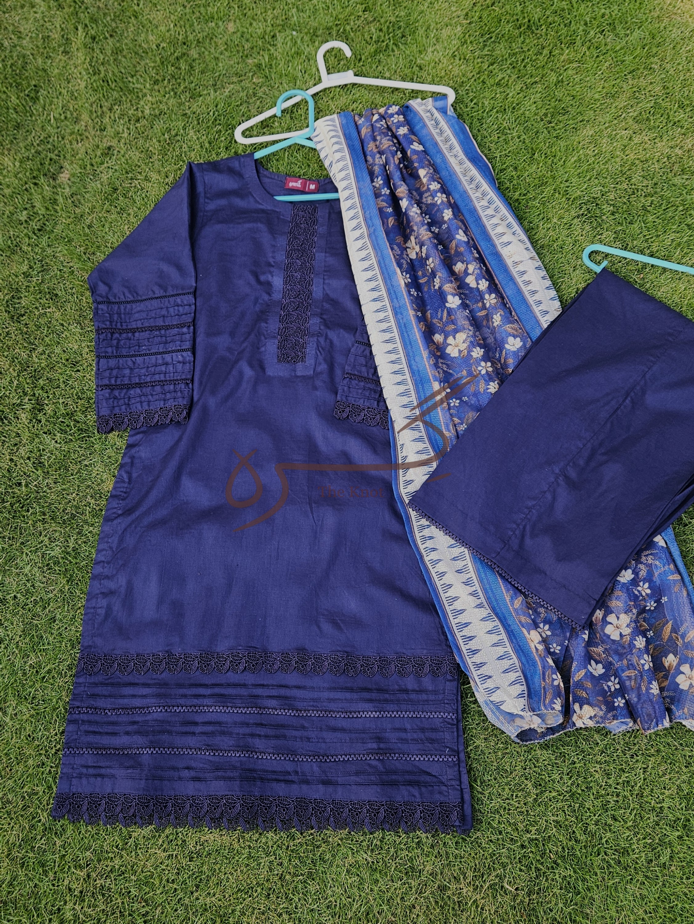 Navy Blue 3 Piece Cotton